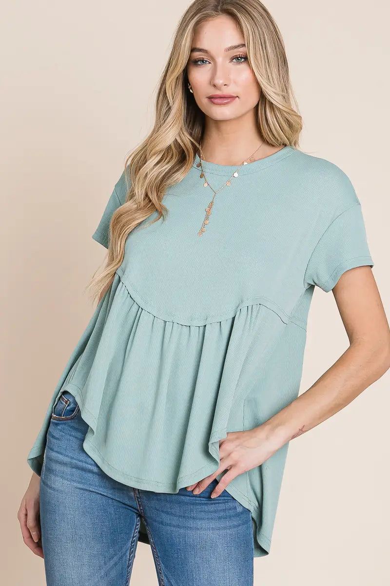 Ribbed babydoll top