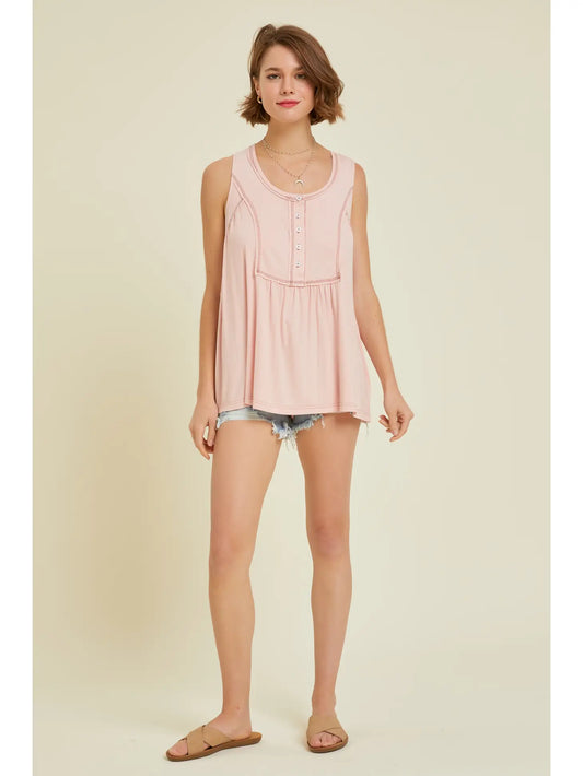 Comfy Flare Button up tank top