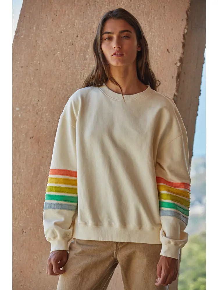 Counting Rainbows Striped Sweatshirt