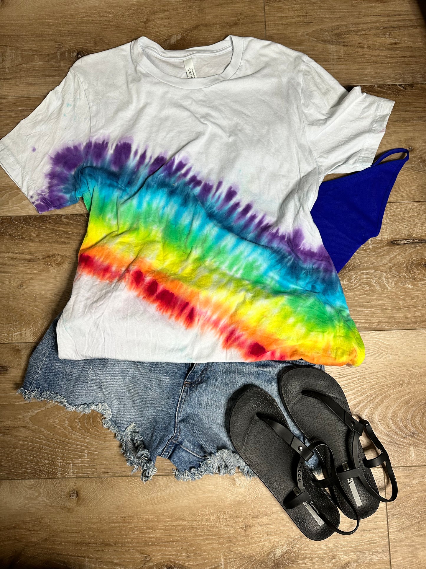 Hand Dyed Rainbow Tie-Dye T-shirt