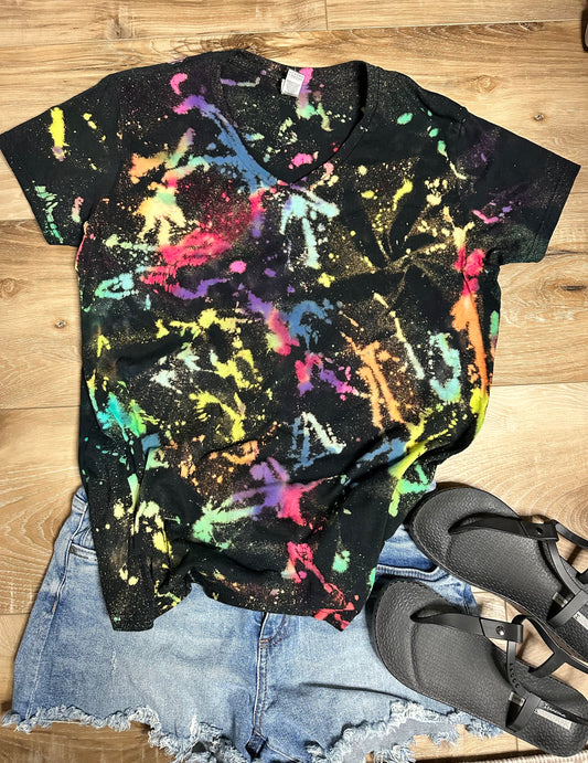 Hand dyed reverse tie-dye T-shirt