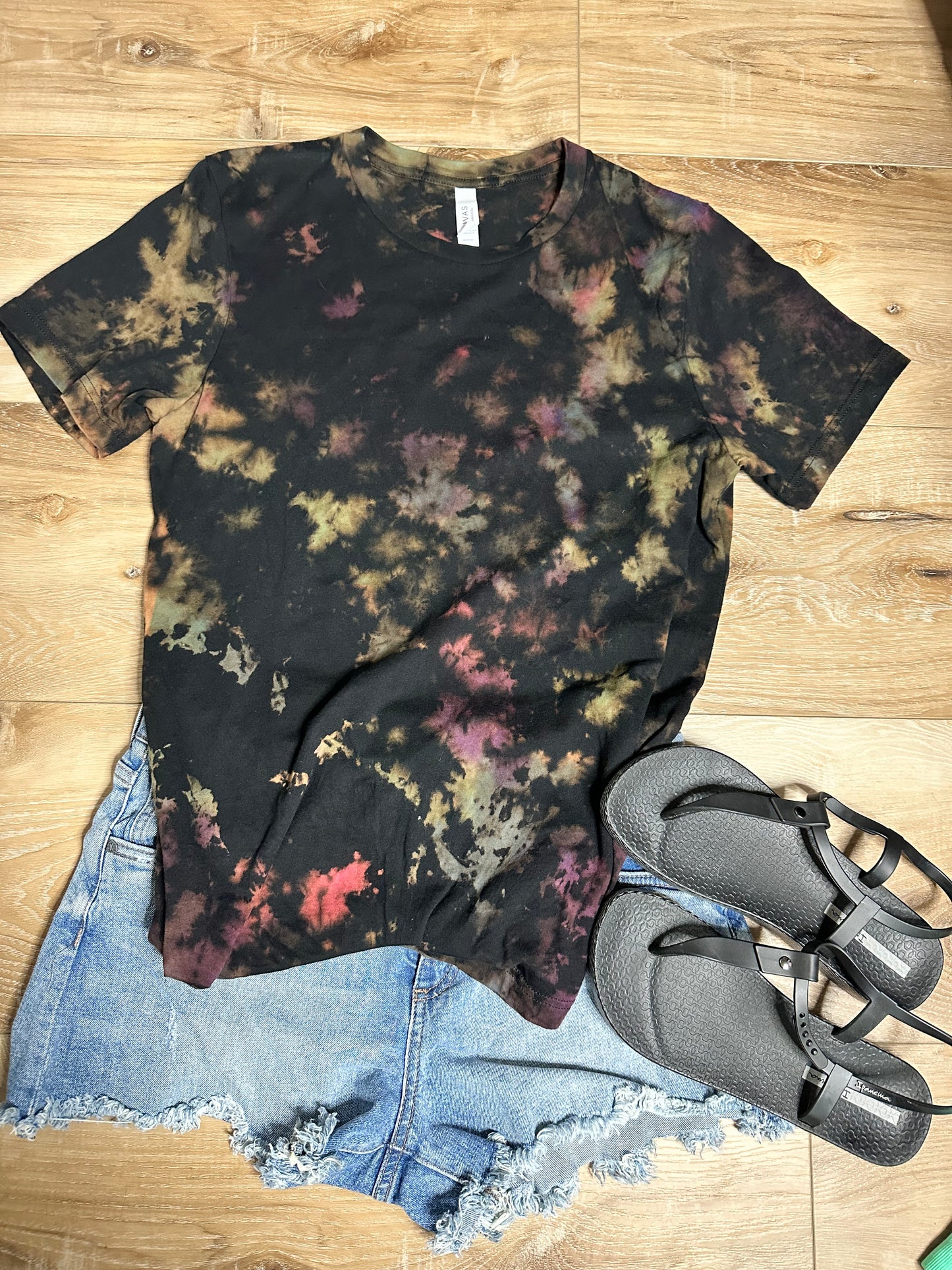 Hand dyed reverse tie-dye T-shirt