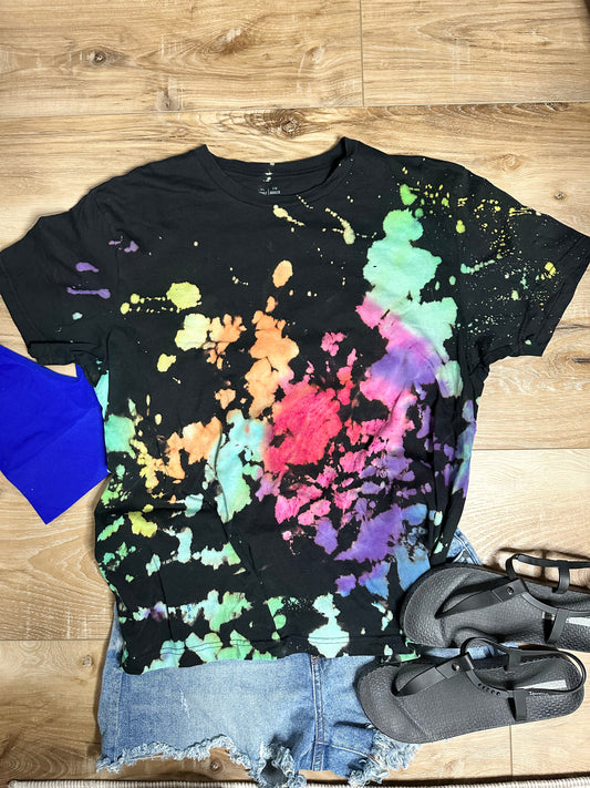 Hand dyed reverse tie-dye T-shirt