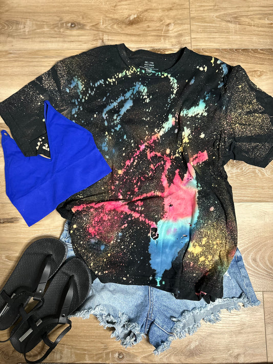 Hand dyed reverse tie-dye T-shirt