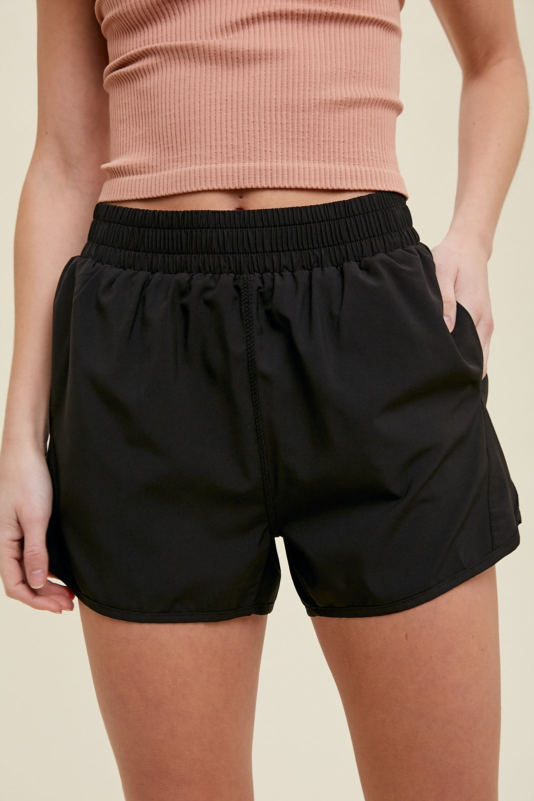 Black Athleisure Shorts