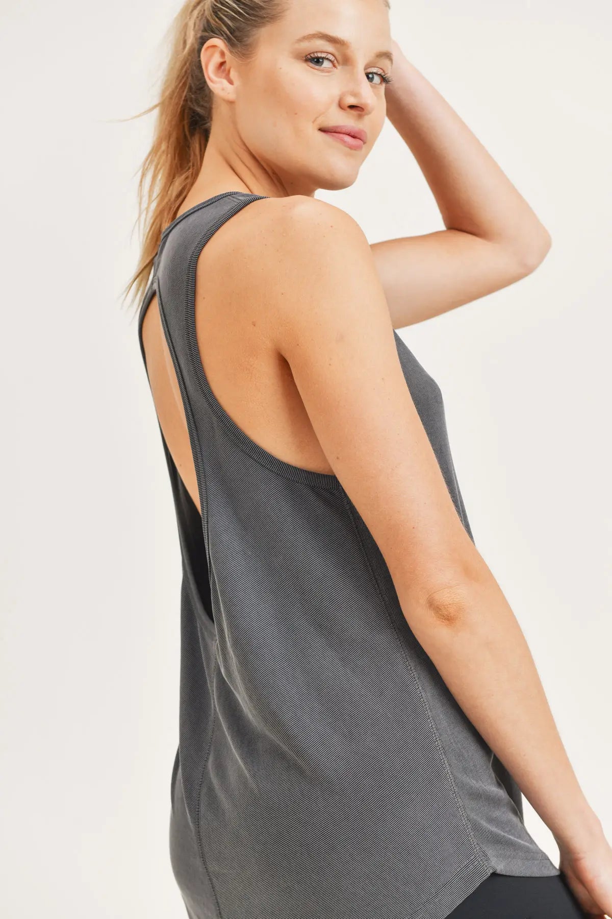 Cut-Out Back Longline Athleisure Top