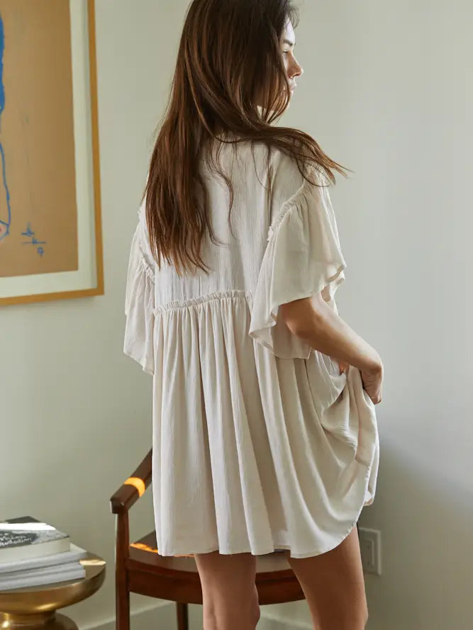 Short Sleeve Ruffle Dress